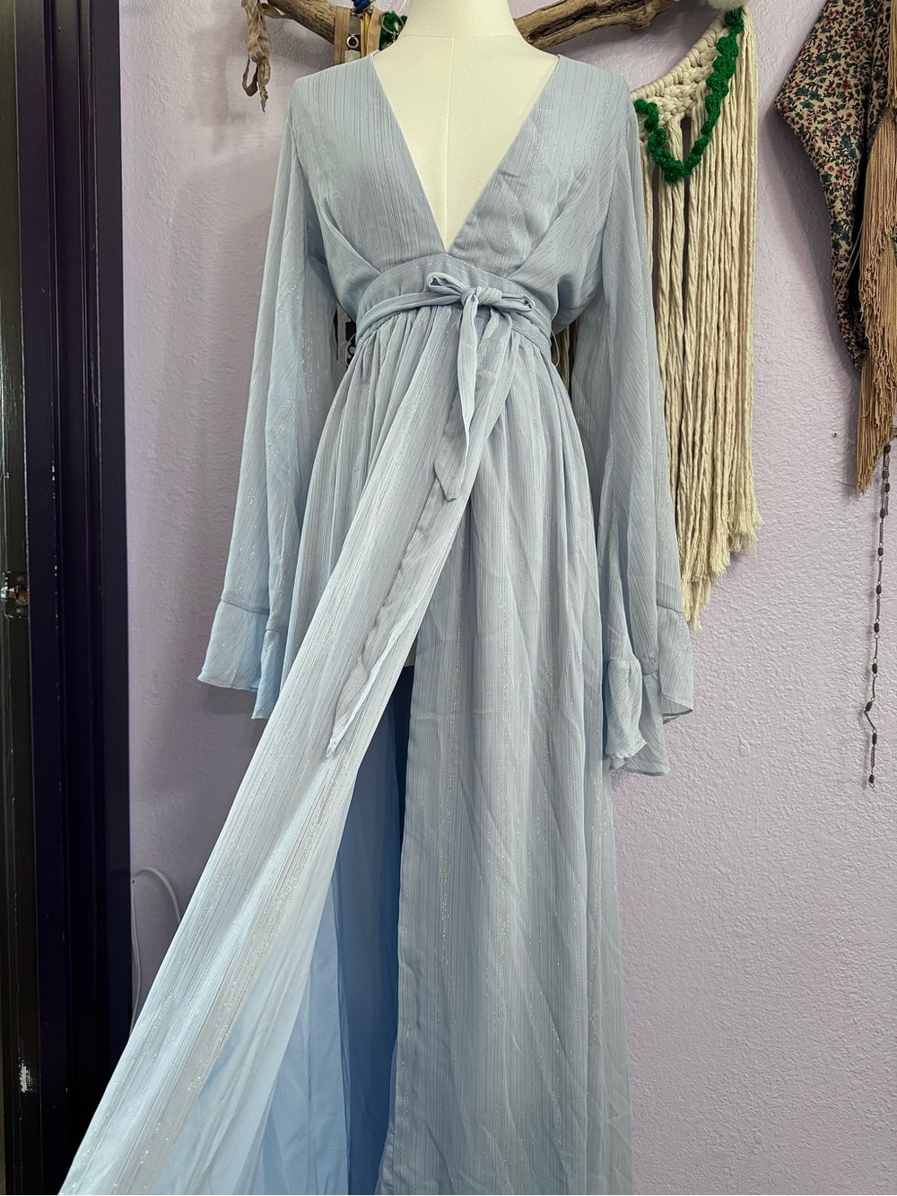 Dangerous woman maxi dress in light blue
